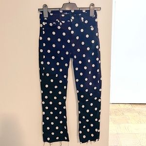 7 for all mankind jeans, high rise, black and white, altered in length, size 24